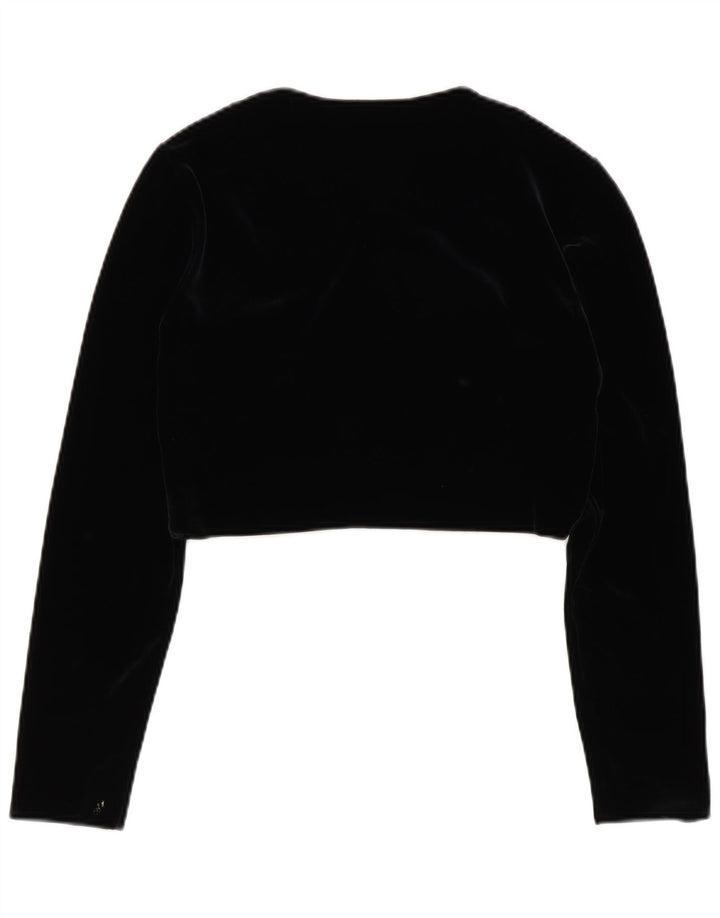 Leonor Womens Velvet Bolero Jacket UK 12 Medium Black