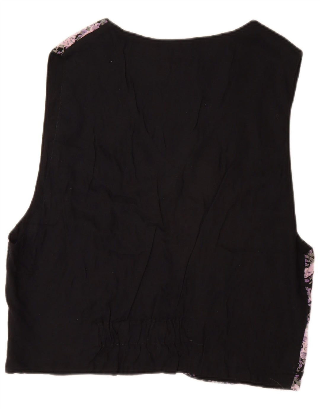 VINTAGE Herrevest IT 52/54 Large Black Floral Viscose