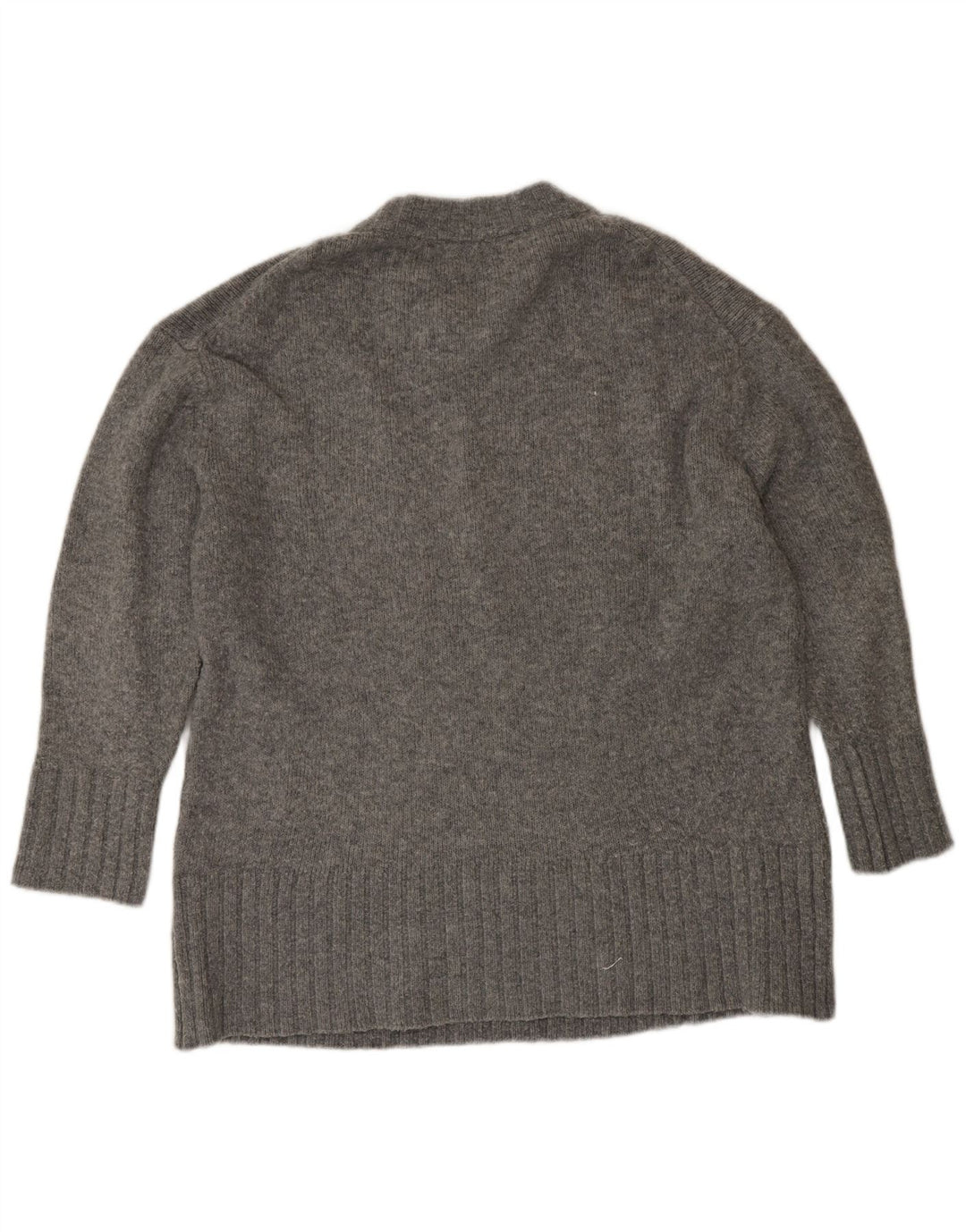 Zara Dame Oversized Crew Neck Jumper Sweater UK 14 Medium Grå Akryl