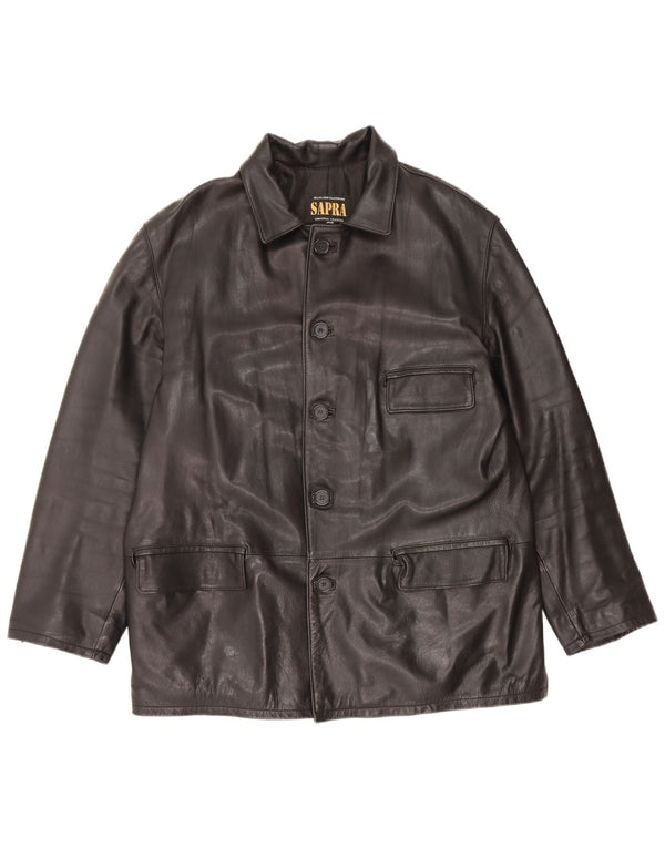 Vintage herre læderjakke UK 42 XL sort læder