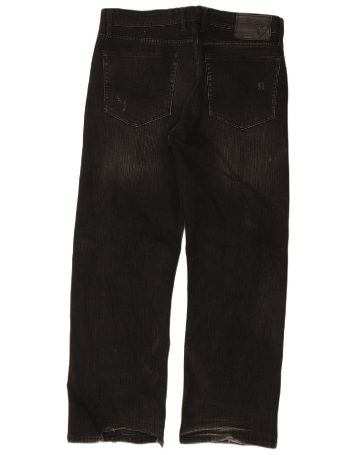 GUESS Straight jeans til mænd W36 L30 Sort bomuld
