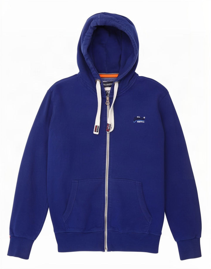 Superdry Hættetrøje med lynlås til mænd 2XL blå bomuld