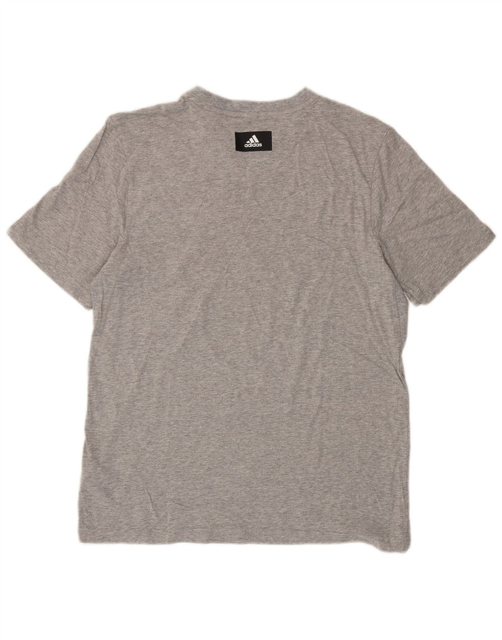 Adidas Herre grafisk T-shirt top mellemgrå bomuld