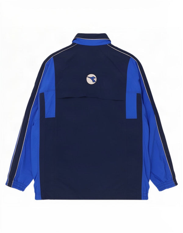 Diadora Mens Graphic Tracksuit Top Jacket XL Navy Blue Colourblock