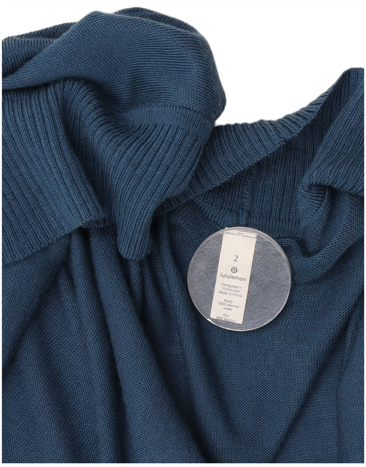 Lululemon Dame Oversized Longline Åben Cardigan Sweater US 2 XS Blå