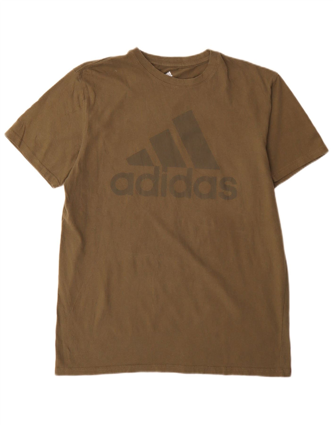 Adidas Herre Golf Grafisk T-Shirt Top Stor Khaki Bomuld