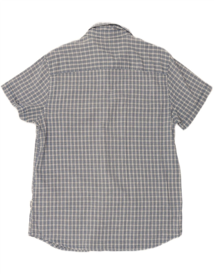 WRANGLER Mens Regular Fit Short Sleeve Shirt XL Blue Check Cotton Vintage Wrangler and Second-Hand Wrangler from Messina Hembry 