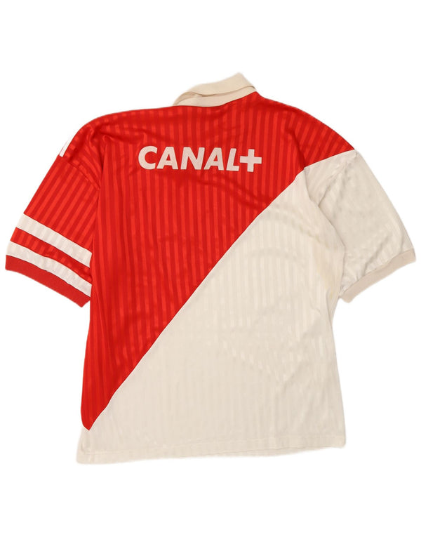 Adidas Herre Monaco Home 1990-1991 Fodboldtrøje Large Red Sports