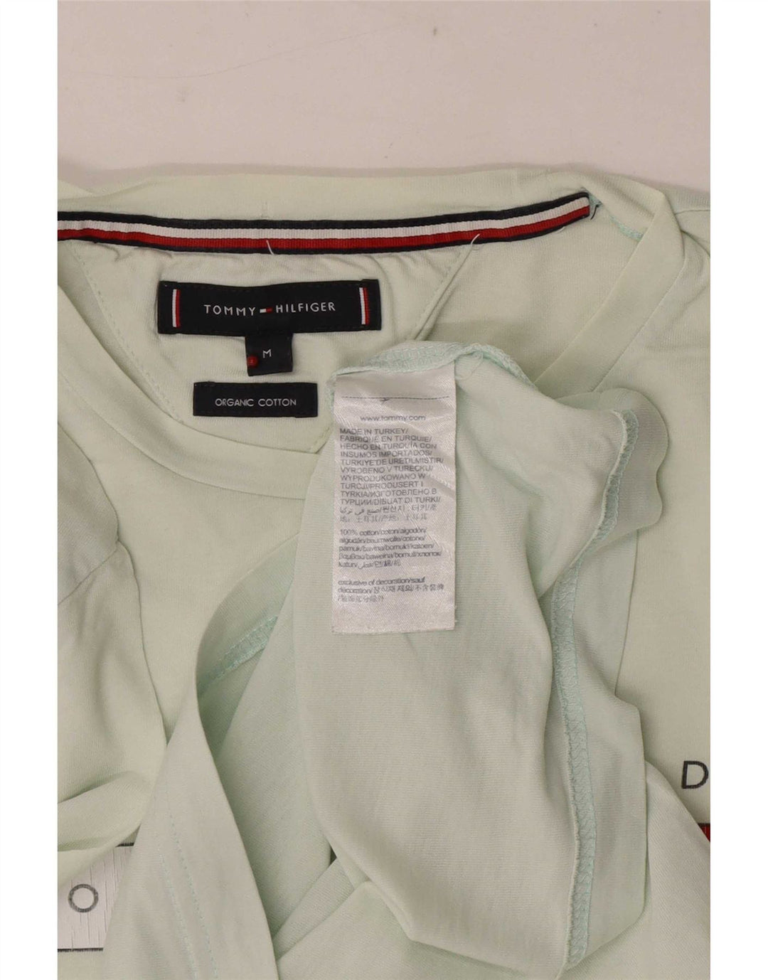 Tommy Hilfiger Herre grafisk T-shirt top mellemgrøn bomuld