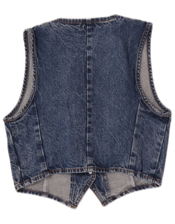 Zara Dame denim vest UK 6 XS Blå Bomuld