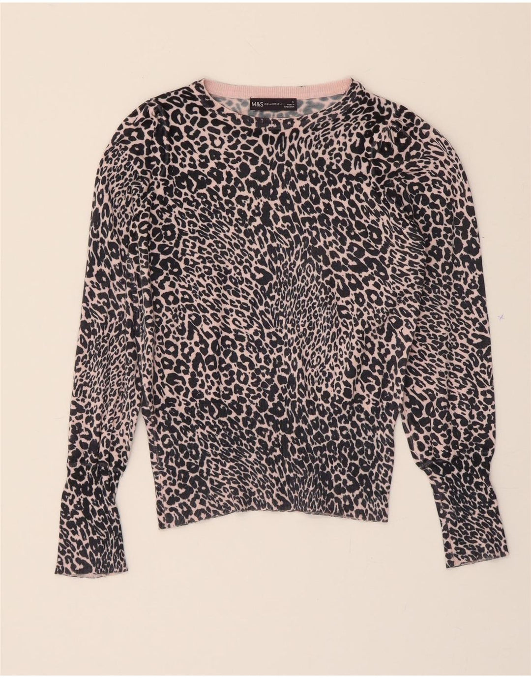 MARKS & SPENCER Womens Boat Neck Jumper Sweater UK 10 Small Pink Vintage Marks & Spencer and Second-Hand Marks & Spencer from Messina Hembry 