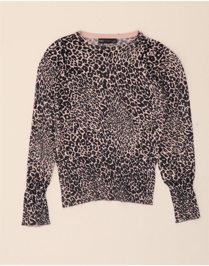 MARKS & SPENCER Womens Boat Neck Jumper Sweater UK 10 Small Pink Vintage Marks & Spencer and Second-Hand Marks & Spencer from Messina Hembry 