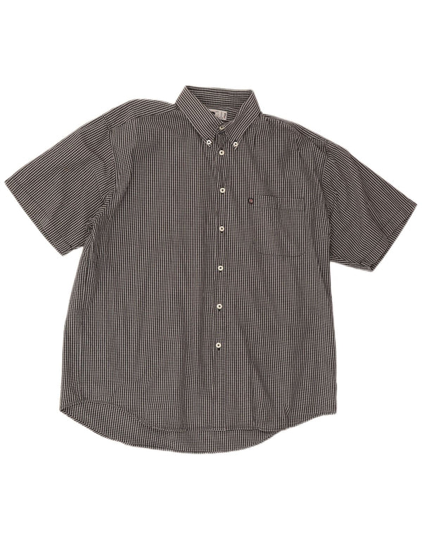 FILA kortærmet herreskjorte XL sort ternet bomuld