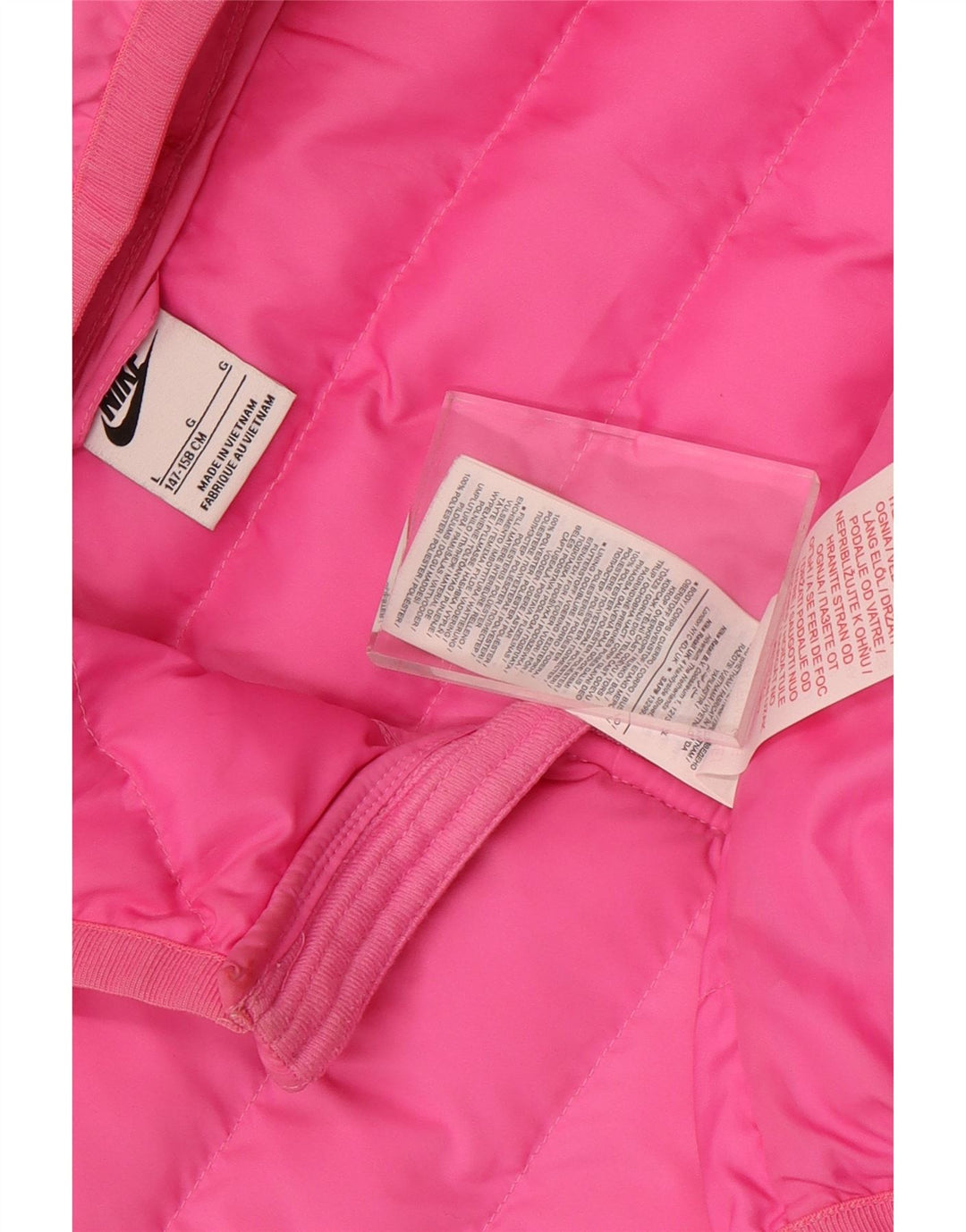 Nike drenge hættepolstret jakke 12-13 år stor lyserød polyester