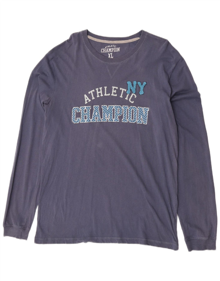 Champion Herre Grafisk Top Langærmet XL Blå