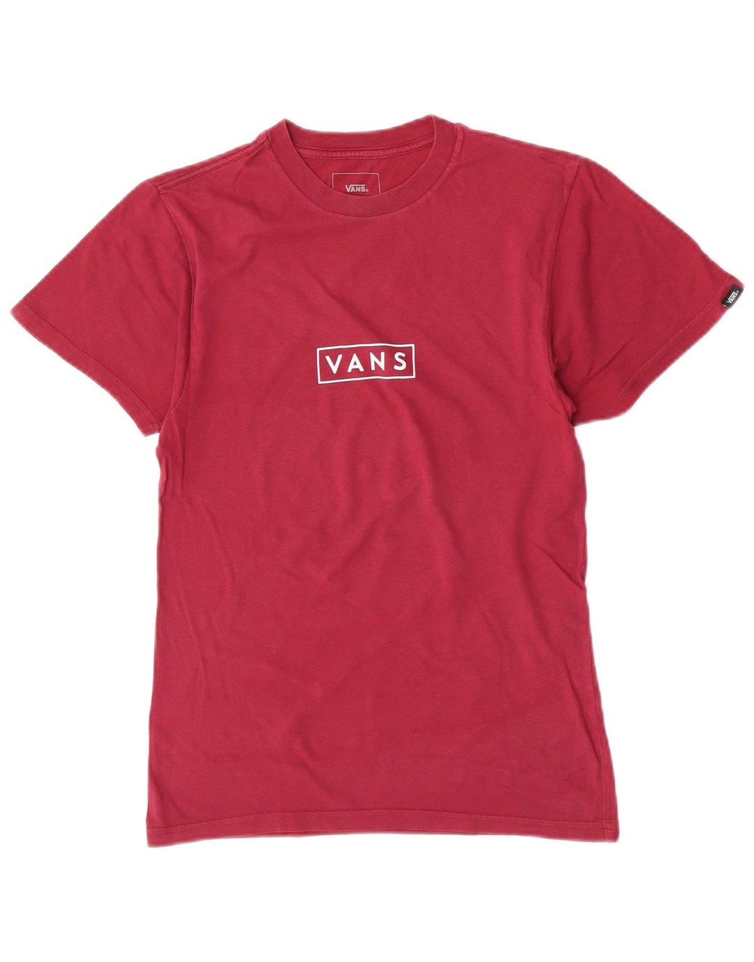 Vans Herre Custom Fit T-Shirt Top XS Rød Bomuld