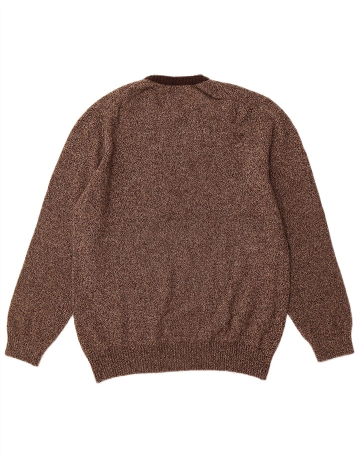 IL GRANCHIO Dame sweater med rund hals DK 22 3XL Brun Flecked Uld