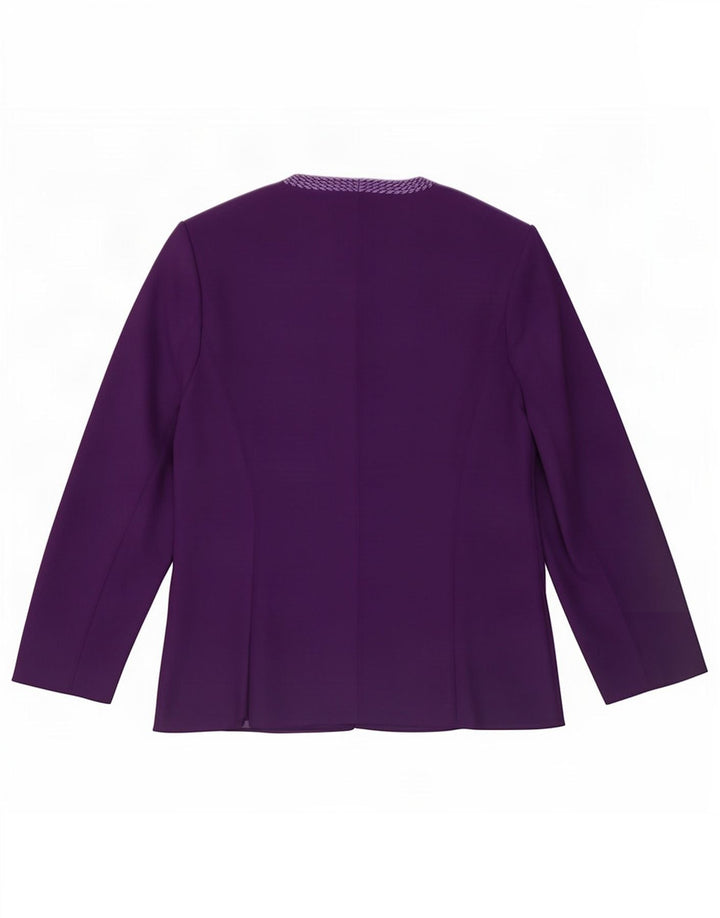 Jacques Vert Dame 3-knaps blazerjakke UK 16 Stor lilla polyester