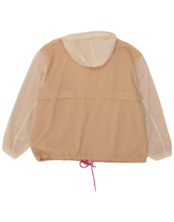 Nike Dame Hætte Oversized Regnjakke UK 10 Small Beige Colourblock