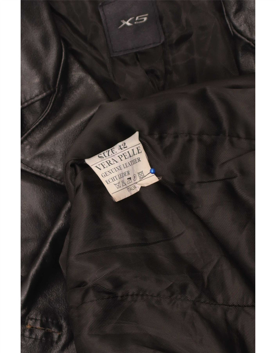 Vintage læderfrakke til kvinder IT 42 Medium sort læder
