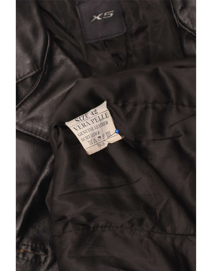 Vintage læderfrakke til kvinder IT 42 Medium sort læder