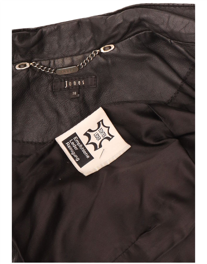 Jones Crop Læder Biker Jacket EU 38 Medium Sort Læder