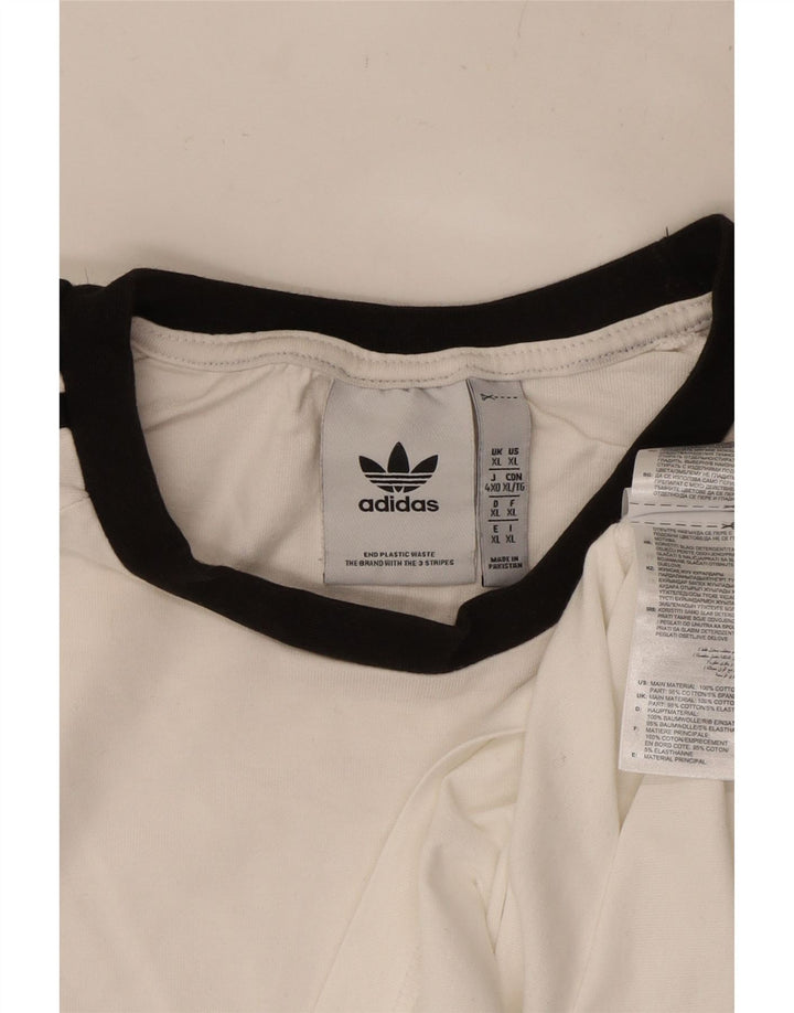 ADIDAS Herre Top Langærmet XL Hvid Bomuld