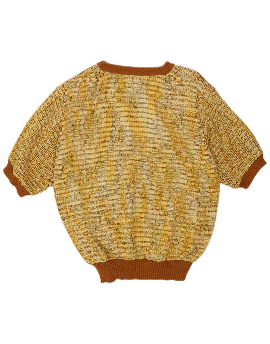 Vintage Dame Kortærmet V-hals sweater IT 44 Medium Gul