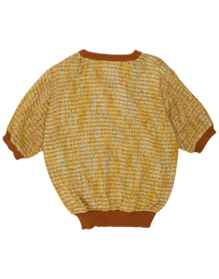 Vintage Dame Kortærmet V-hals sweater IT 44 Medium Gul