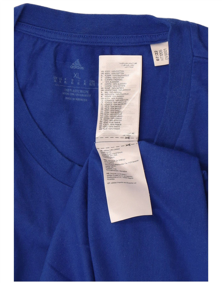 ADIDAS Grafisk T-shirt top til mænd XL blå bomuld