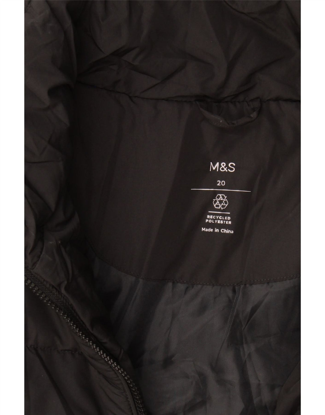 Marks & Spencer Polstret jakke til kvinder UK 20 2XL Sort Polyester