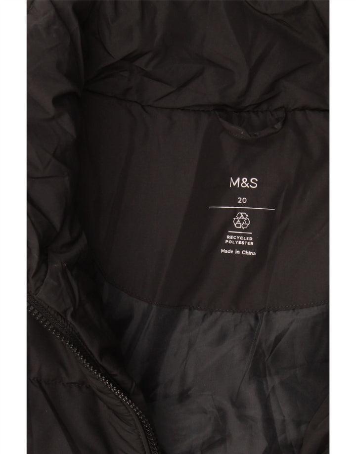 Marks & Spencer Polstret jakke til kvinder UK 20 2XL Sort Polyester