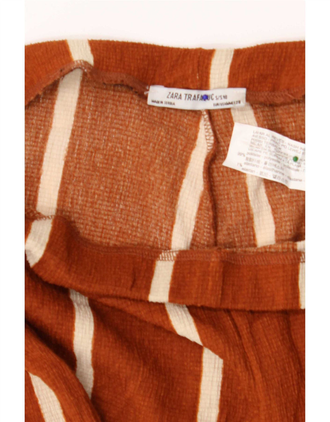 Zara Damebukser med brede ben Medium W28 L31 Brun stribet polyester