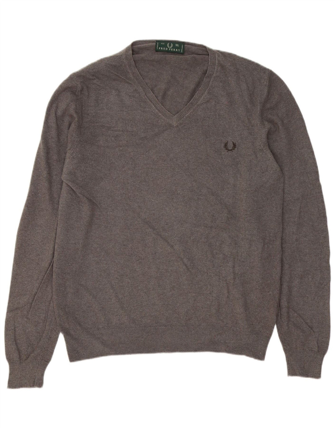 Fred Perry Herre V-hals sweater XL Grå uld
