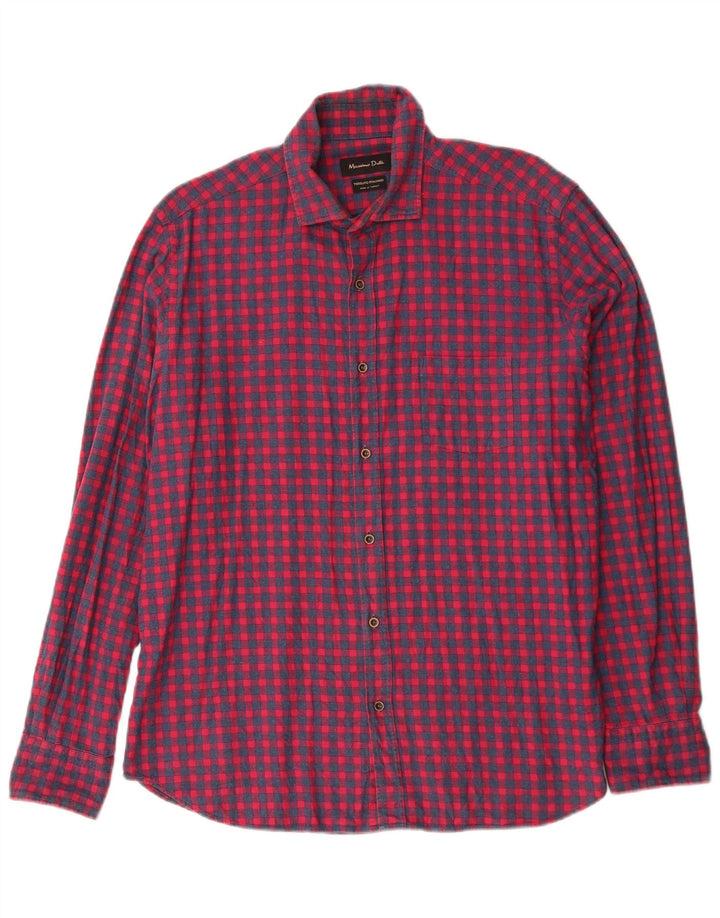 MASSIMO DUTTI Herre flannelskjorte Stor rød Gingham Bomuld