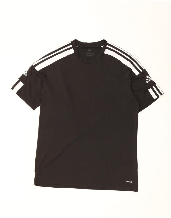 Adidas Herre Aeroready T-Shirt Top Stor Sort Colourblock Polyester