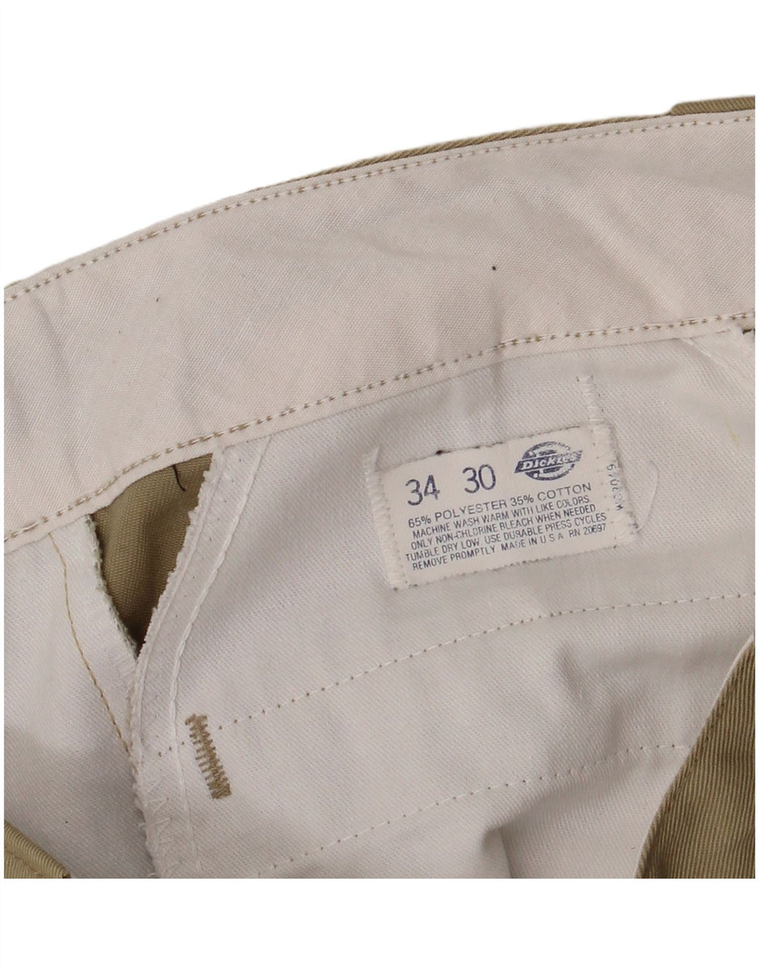 Dickies Straight Chino-bukser til mænd W34 L30 Khaki Polyester
