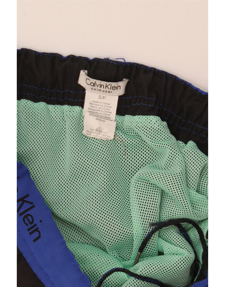 Calvin Klein Herre grafiske svømmeshorts Small Black Colourblock Polyester