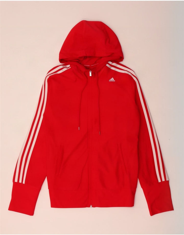 Adidas Dame Climacool Hættetrøje Sweater med lynlås UK 12/14 Medium Rød Polyester