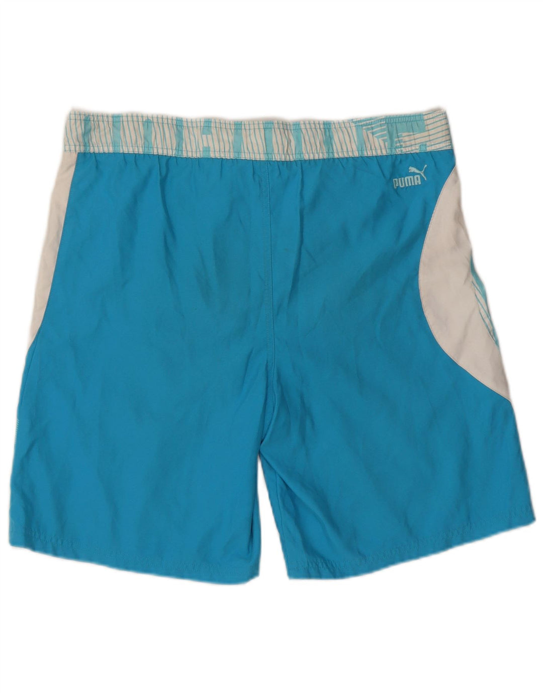 Puma Herre grafiske svømmeshorts Medium Blue Colourblock Polyester