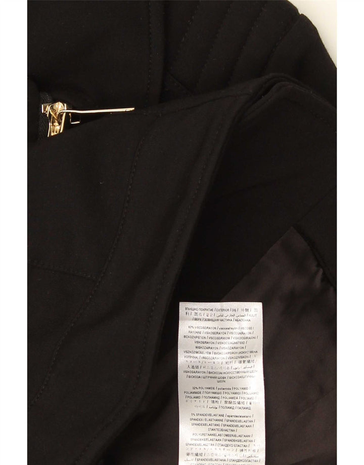 Guess Womens Crop Blazerjakke med fuld lynlås UK 8 Small Black Viscose