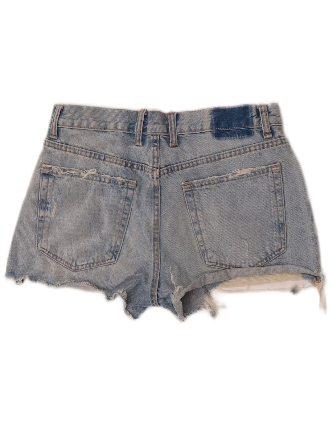 Zara Womens Distressed Denim Shorts EU 38 Small W28 Blue Cotton