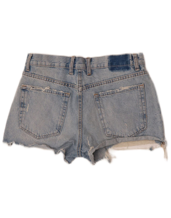 Zara Womens Distressed Denim Shorts EU 38 Small W28 Blue Cotton