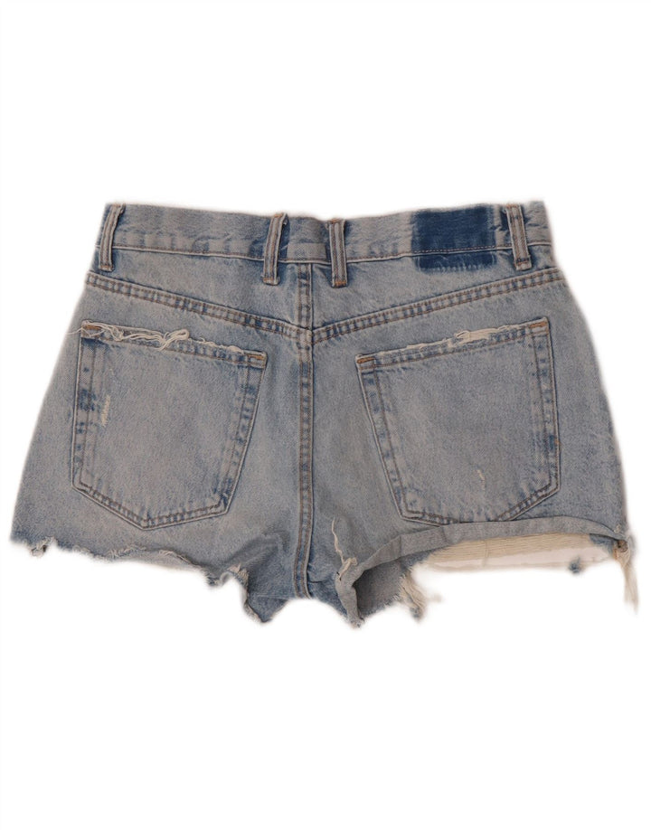 Zara Womens Distressed Denim Shorts EU 38 Small W28 Blue Cotton