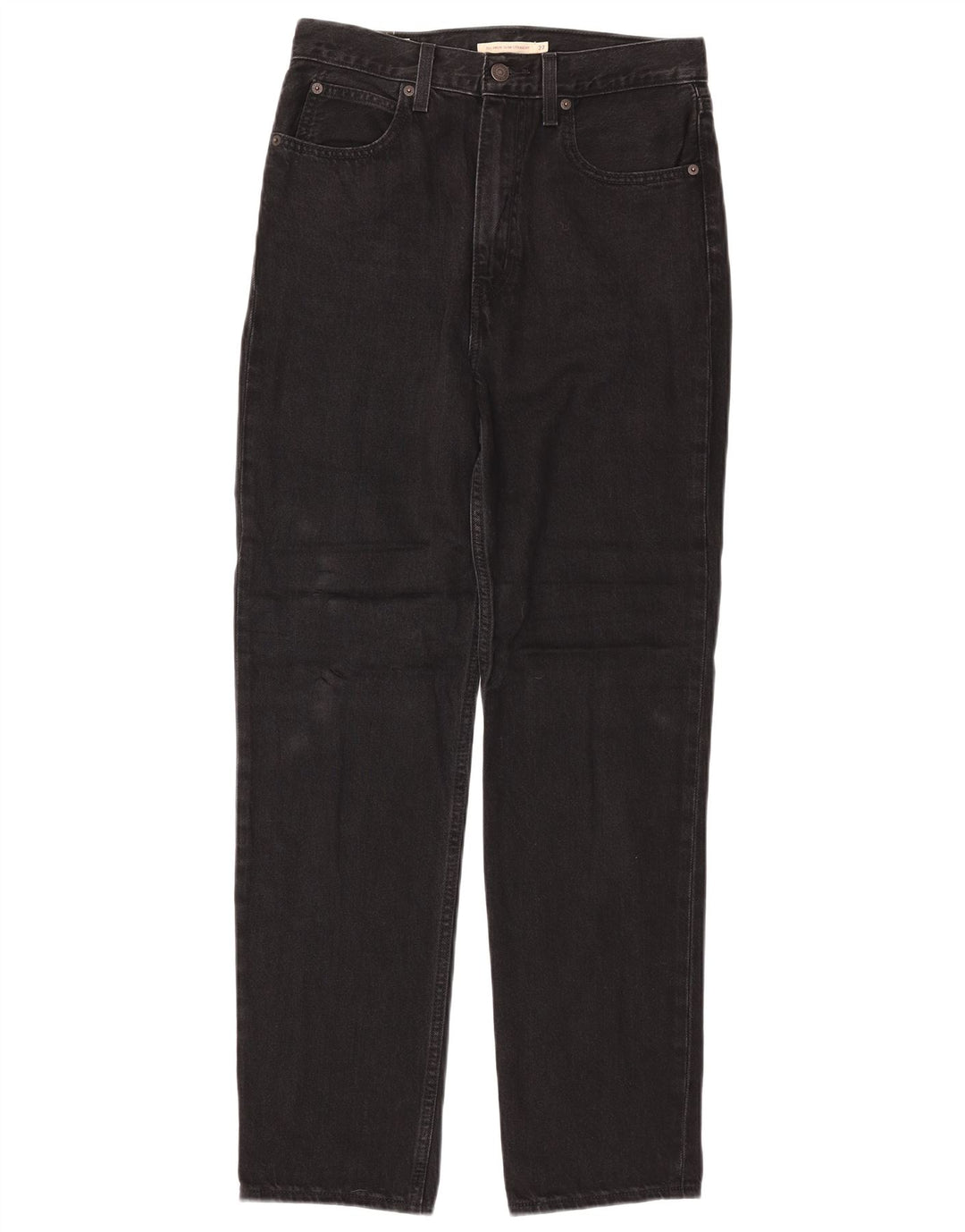 LEVI'S Kvinder Højtaljede Slim Straight Jeans W27 L29 Sort Bomuld