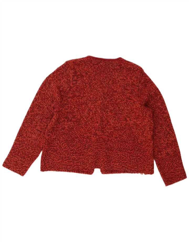 Backstage Dame Cardigan Sweater UK 14 Medium Orange Flecked Polyacrylic