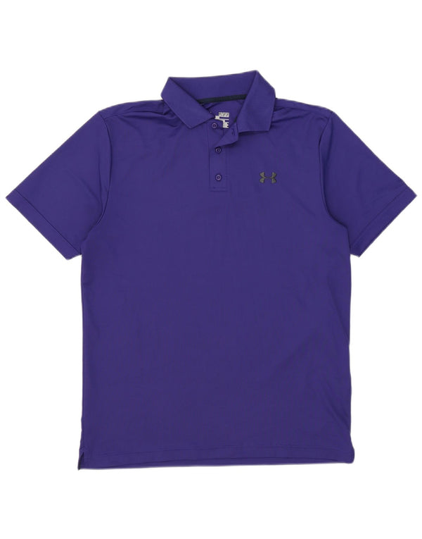 Under Armour Herre Heat Gear Polo Shirt Medium Blue Polyester