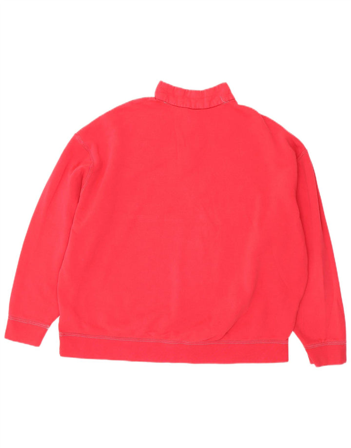 Nike Dame Oversized Zip Neck Sweatshirt Jumper UK 14 Medium Pink Bomuld