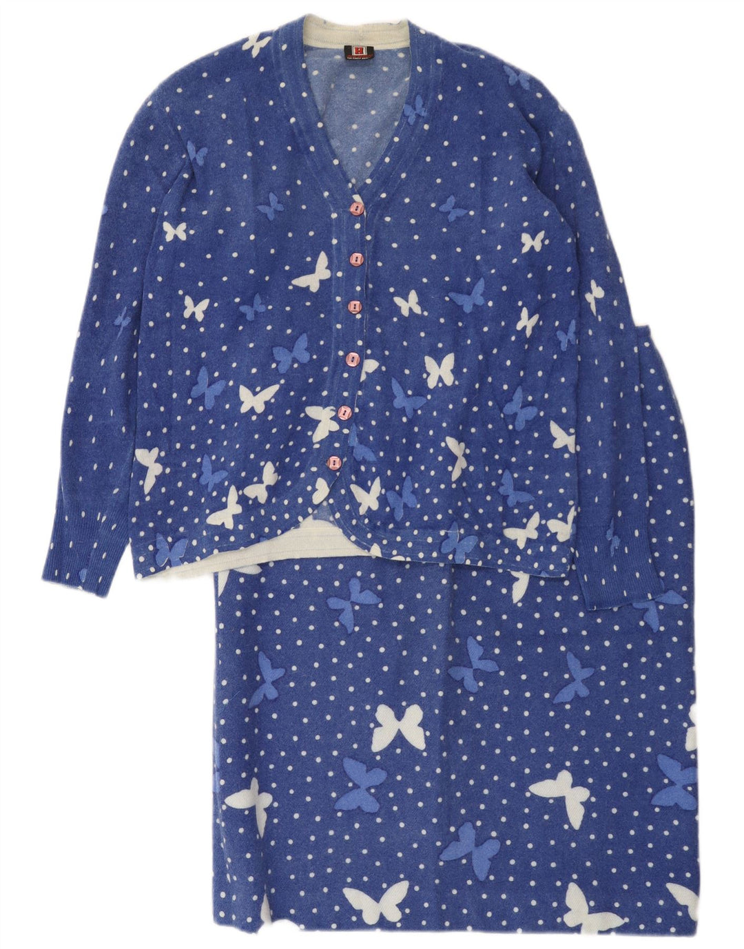 Heron Womens 2-delt nederdelsæt UK 14 Medium W34 Blue Spotted Butterfly