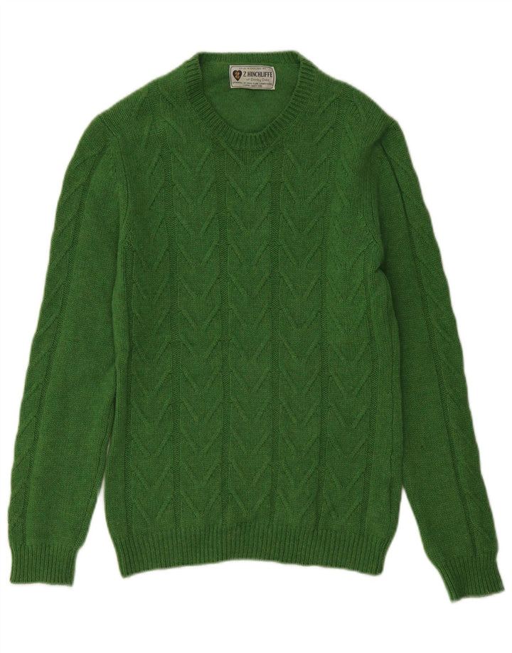 Z.HINCHLIFFE Dame sweater med rund hals EU 42 Stor grøn lammeuld